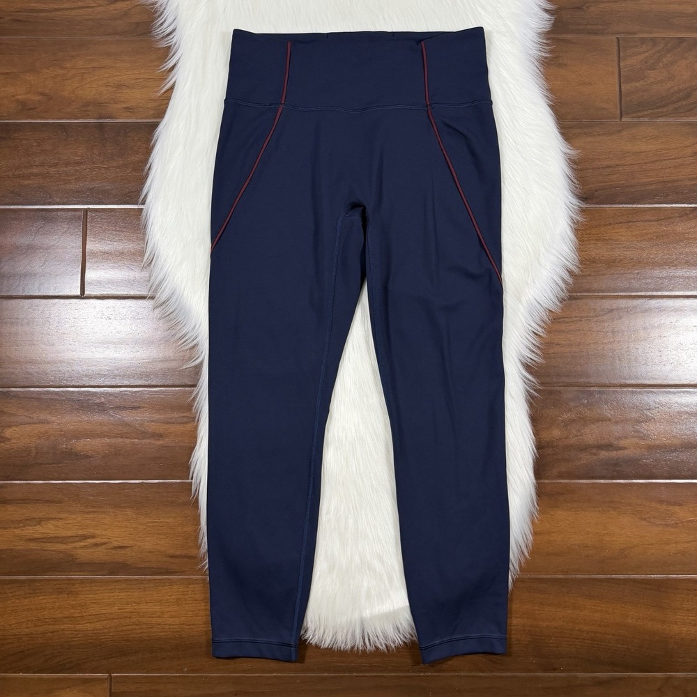 Lululemon Size 10 Blue Wunder Train No Lined Piped High Rise Tight Leggings
